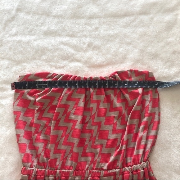 Trixxi. Strapless Maxi Dress. Pink and Tan. Small - Picture 5 of 9